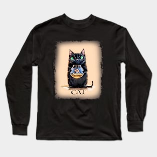 Funny Black Cat Long Sleeve T-Shirt